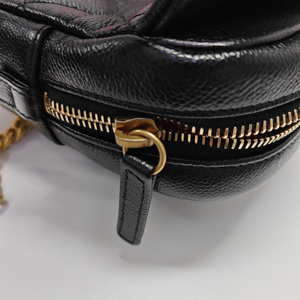 Quilted Grained Calfskin Backpack Black