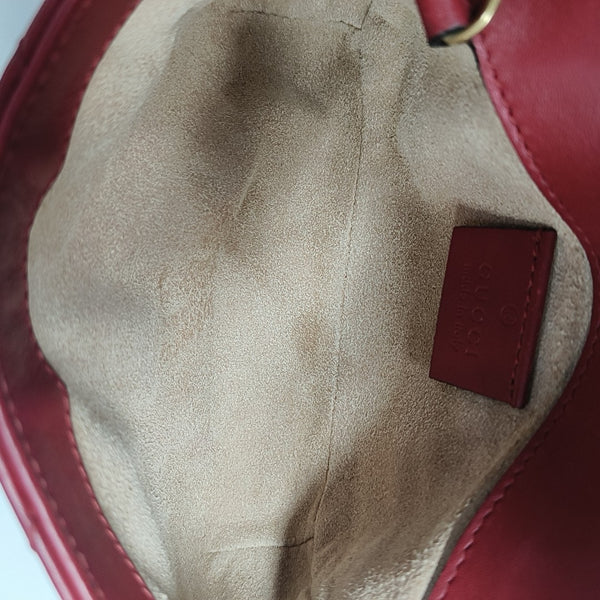 GG Marmont Mini Quilted Calfskin Red