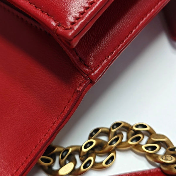 Authenticated pre-owned Diorama Medium Lambskin Red - Shoulder Bag at Looply