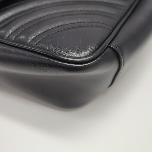 GG Marmont Medium Quilted Calfskin Black