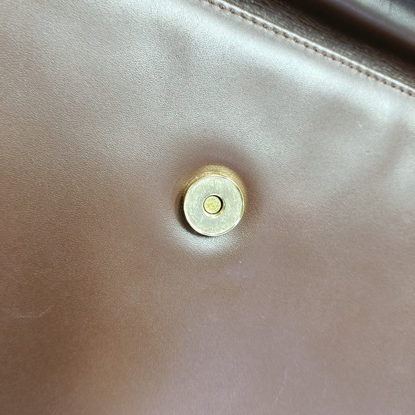 Calfskin Top Handle Bag Brown