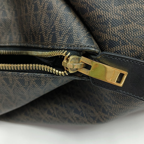 Coated Canvas Shoulder Bag Black