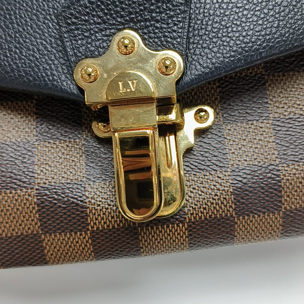 CLAPTON Damier Ebene Coated Canvas Brown