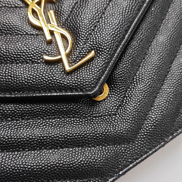MONOGRAM Chevron Calfskin Black
