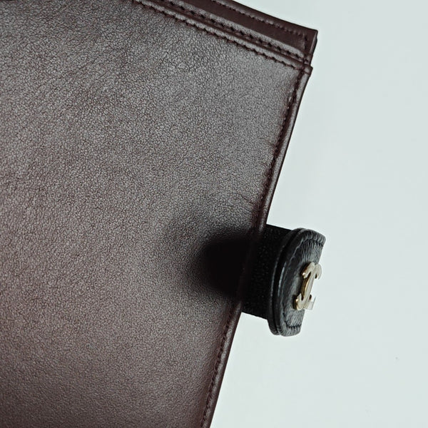 Quilted Grained Calfskin Wallet Black