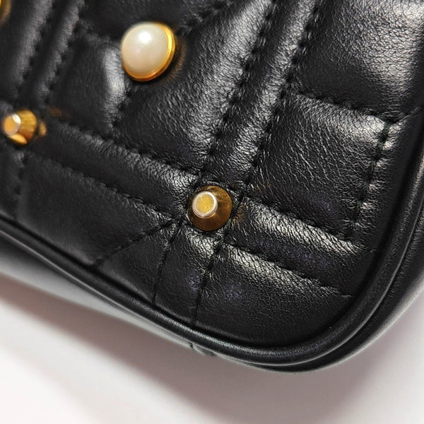 GG Marmont Small Quilted Calfskin Black
