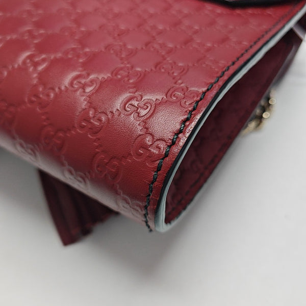 Emily Chain Monogram Calfskin Red