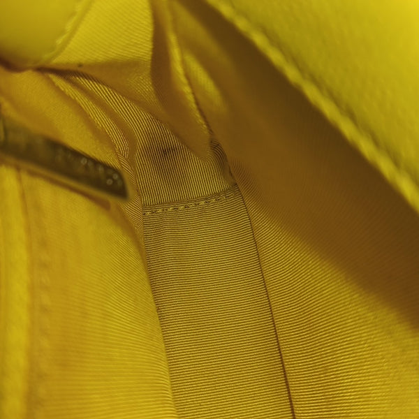 Quilted Grained Calfskin Crossbody Bag Yellow
