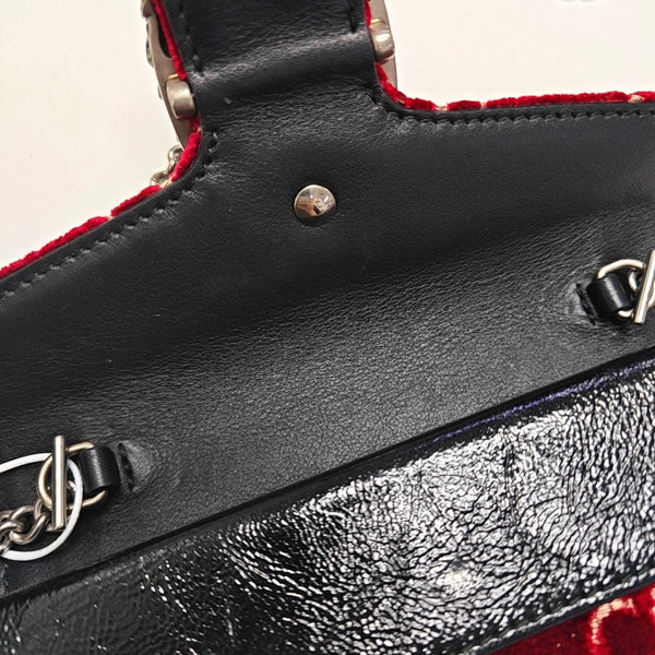 Dionysus Super Mini Monogram Velvet Red