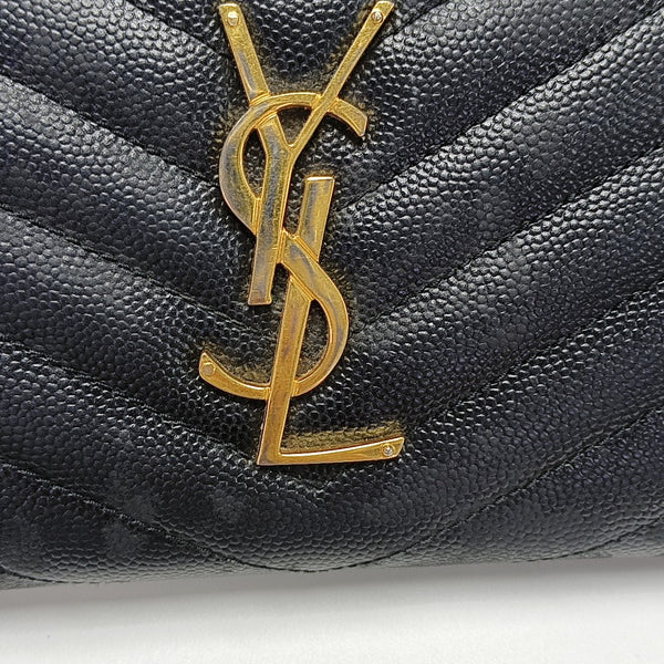 MONOGRAM Chevron Calfskin Black Wallet