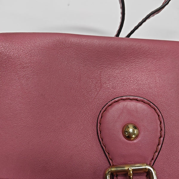 Monogram Calfskin Shoulder Bag Red