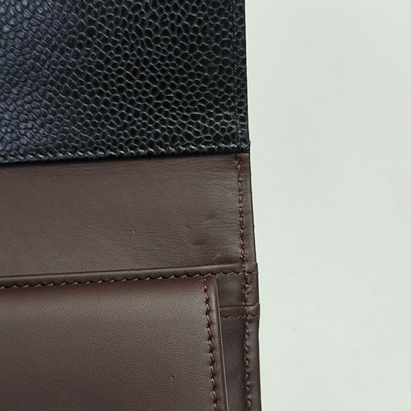CLASSIC FLAP Mini Quilted Grained Calfskin Black Wallet
