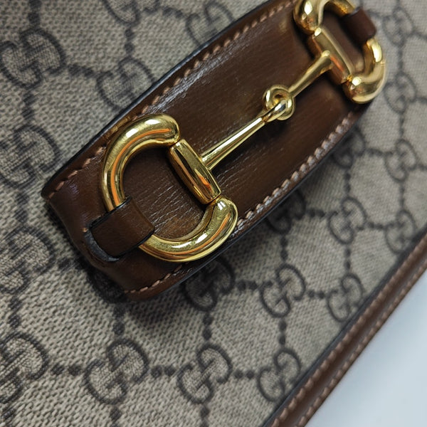 Horsebit 1955 Medium Monogram Coated Canvas Beige