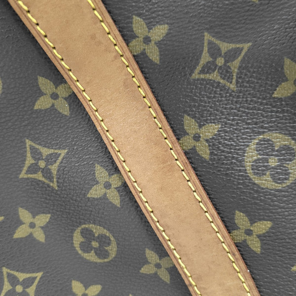 KEEPALL 60 Monogram Coated Canvas Brown