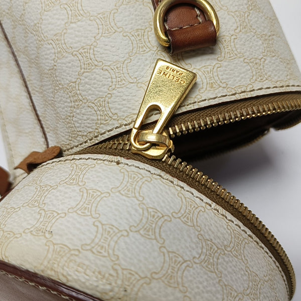 Coated Canvas Shoulder Bag White