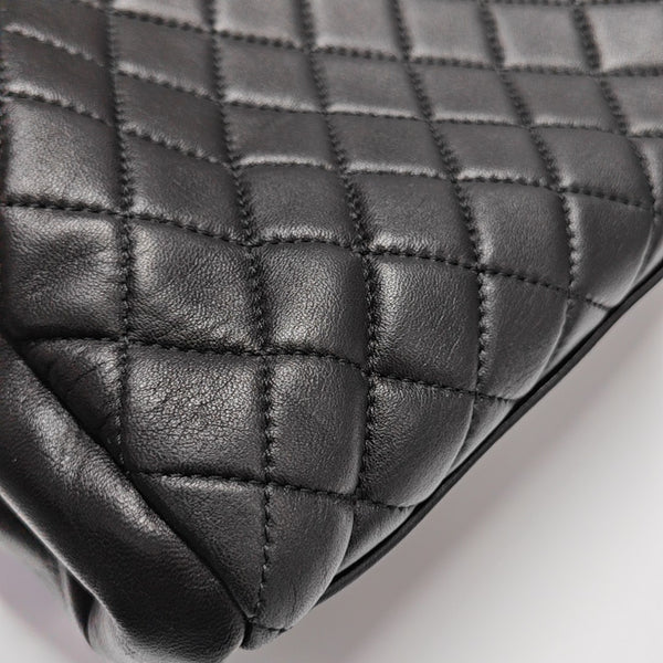 JUST MADEMOISELLE Large Quilted Lambskin Black
