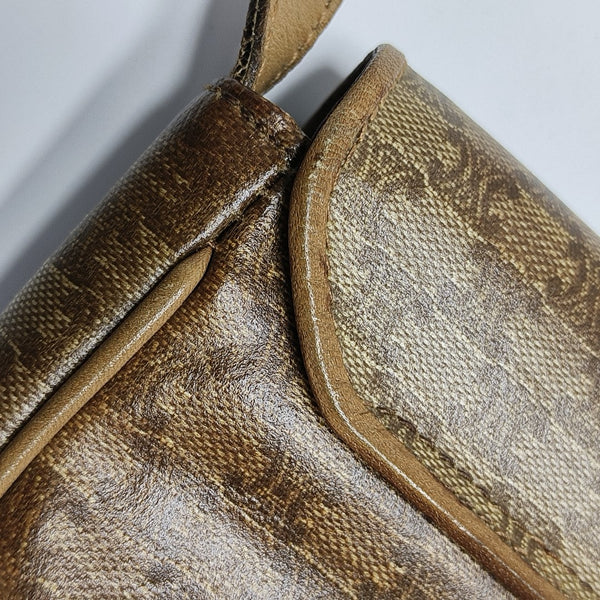 Coated Canvas Shoulder Bag Beige