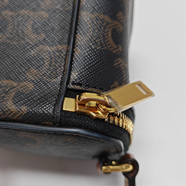Coated Canvas Shoulder Bag Black