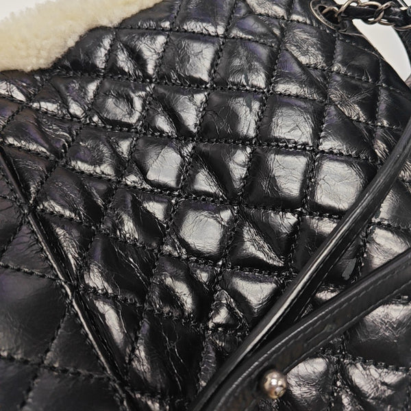 Quilted Sheepskin Backpack Beige