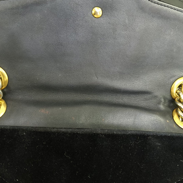 GG Marmont Medium Quilted Velvet Black