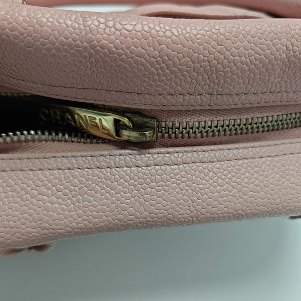 BOWLER Quilted Grained Calfskin Pink