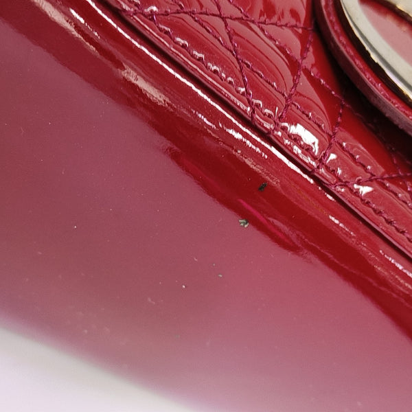 Lady Dior Medium Cannage Patent Leather Red