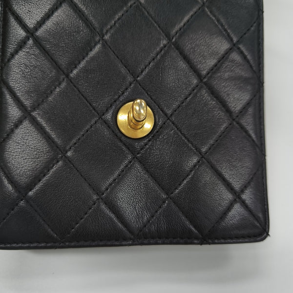 Quilted Calfskin Shoulder Bag Black