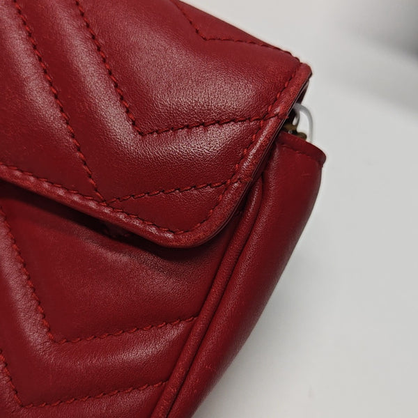 GG Marmont Mini Quilted Calfskin Red
