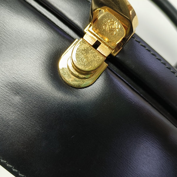 Calfskin Top Handle Bag Black