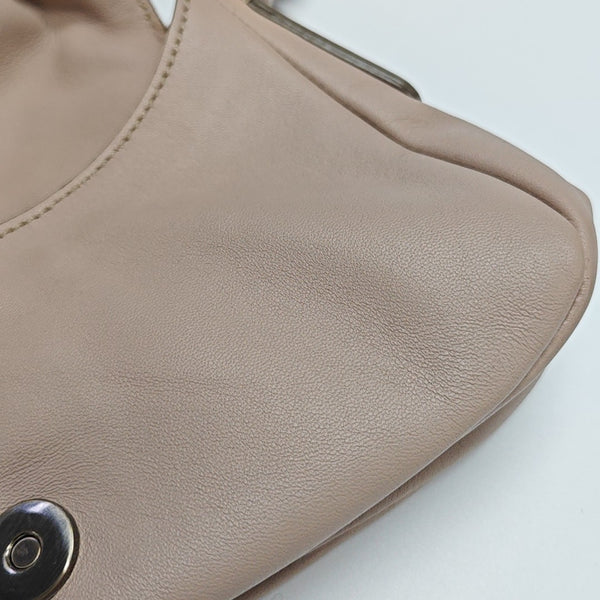 Leather Top Handle Bag Pink