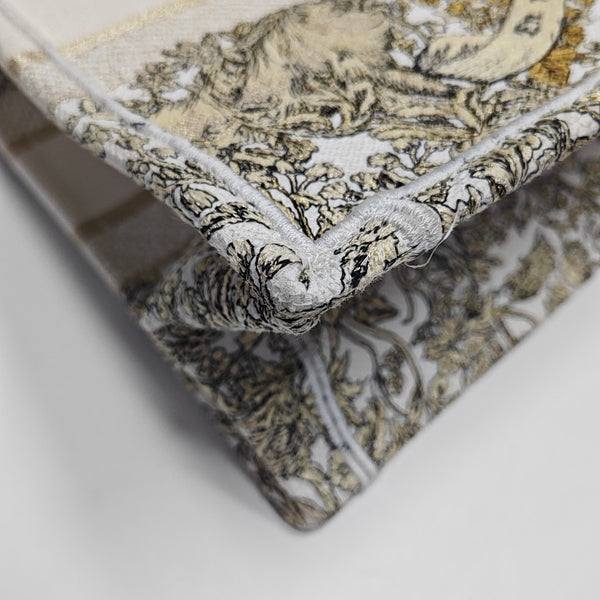 Book Tote Medium Fabric Beige