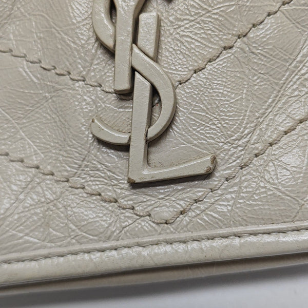 NIKI Mini Chevron Calfskin White