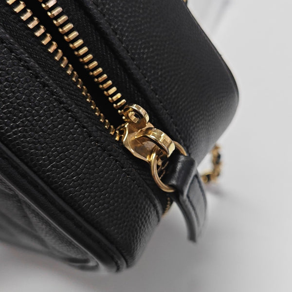 FILIGREE Small Quilted Grained Calfskin Black