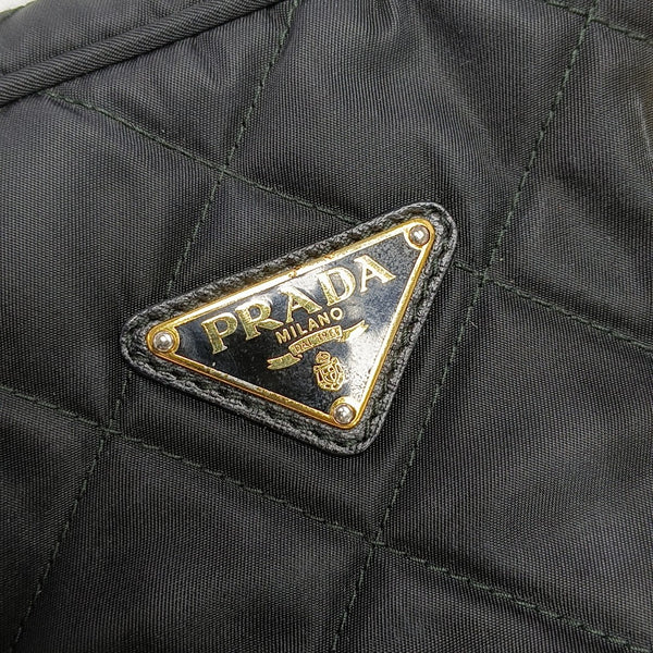 Quilted Nylon Shoulder Bag Black