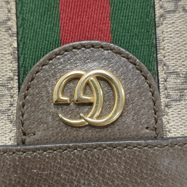 Ophidia Small Monogram Coated Canvas Beige