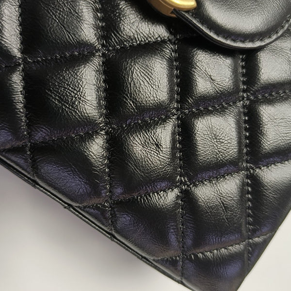 KELLY Mini Quilted Calfskin Black