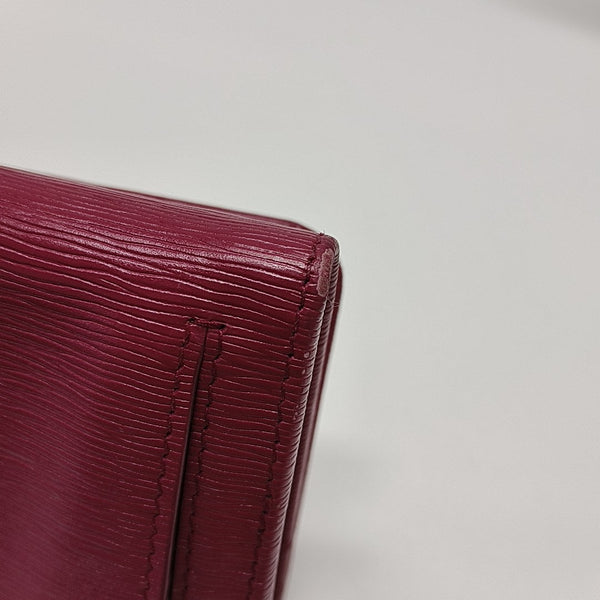 Fold Wallet Saffiano Calfskin Red Wallet