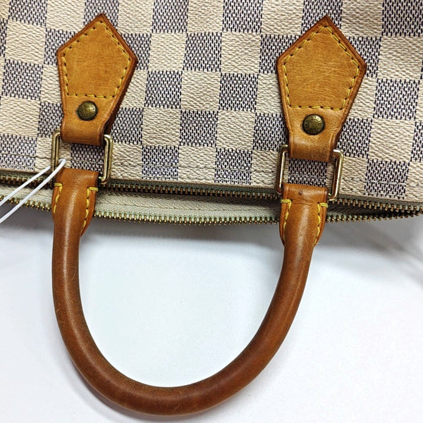 SPEEDY 25 Damier Azur Coated Canvas White