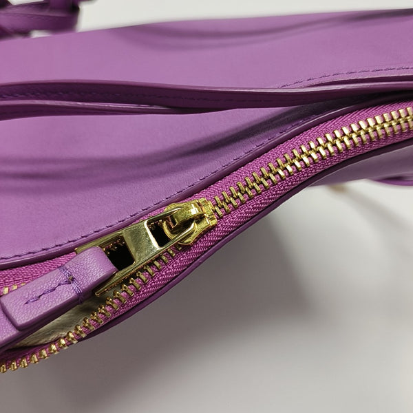 Calfskin Top Handle Bag Purple