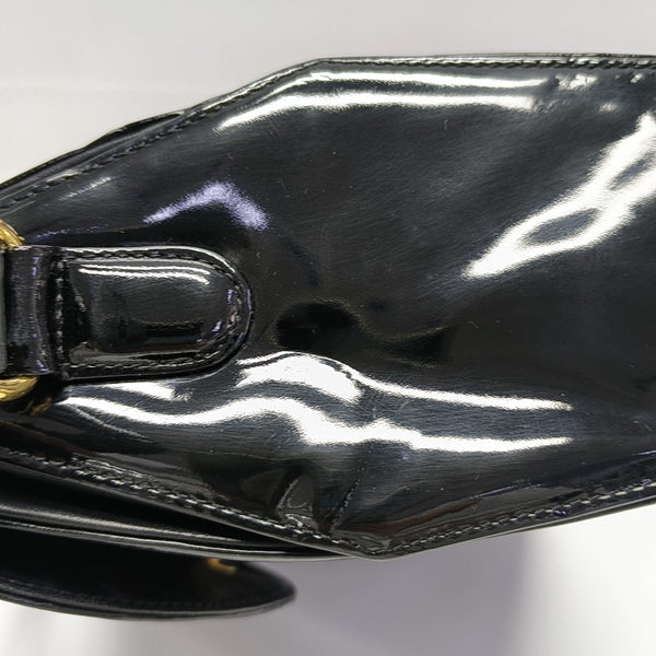 Leather Top Handle Bag Black
