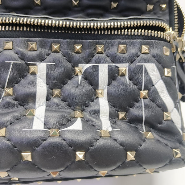Spike Up Quilted Lambskin Black