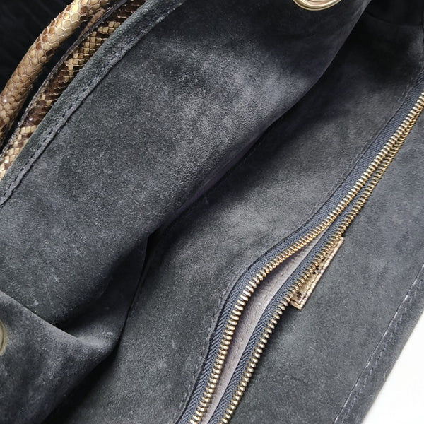 WHISPER GM Monogram Suede Black