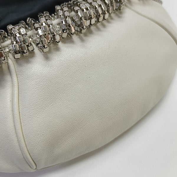 Quilted Lambskin Shoulder Bag White