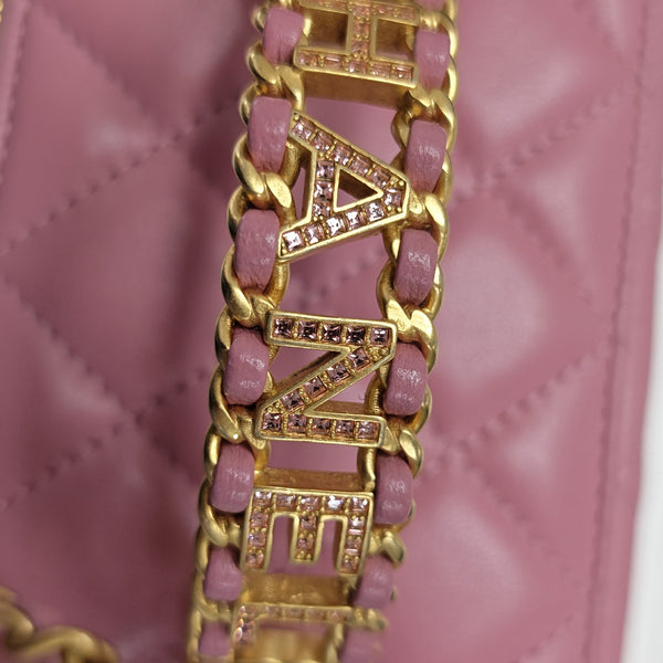 Quilted Lambskin Shoulder Bag Pink