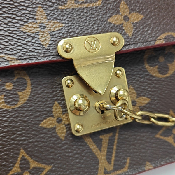 S LOCK Monogram Coated Canvas Brown