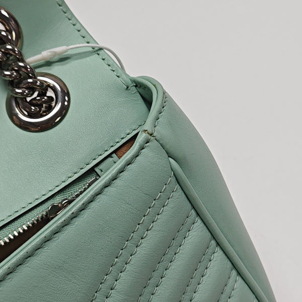 GG Marmont Medium Quilted Calfskin Green
