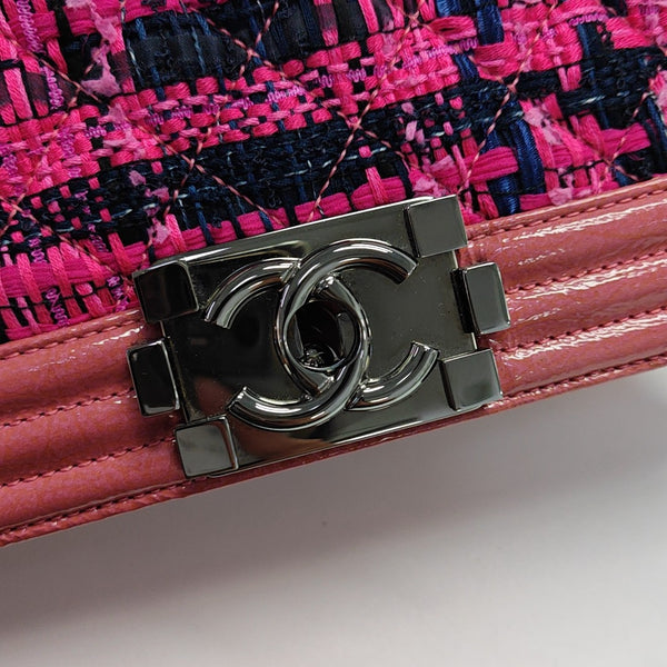 BOY CHANEL Medium Quilted Wool Red