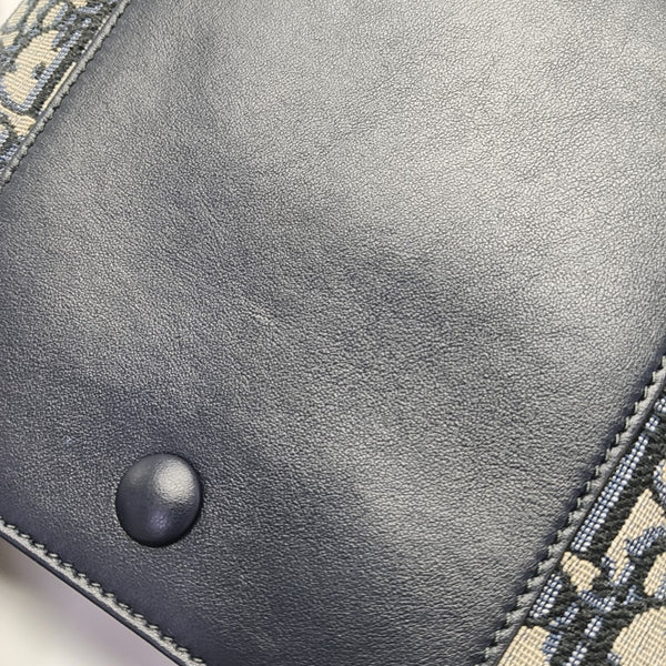 CD Signature Small Oblique Calfskin Blue