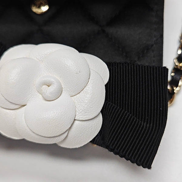 Quilted Fabric Shoulder Bag Black