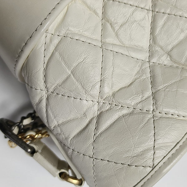 GABRIELLE Small Quilted Calfskin White